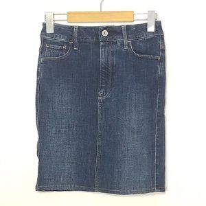G-Star Raw Dark Wash Blue Cotton Blend Denim Pencil Jean Skirt Pockets Classic